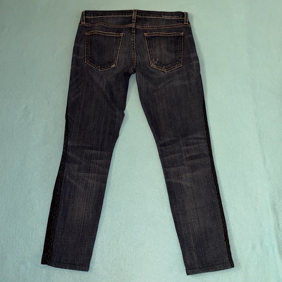 CURRENT/ELLIOT The rolled skinny loved tux black lace blue denim NEW size 27 - Picture 5 of 15